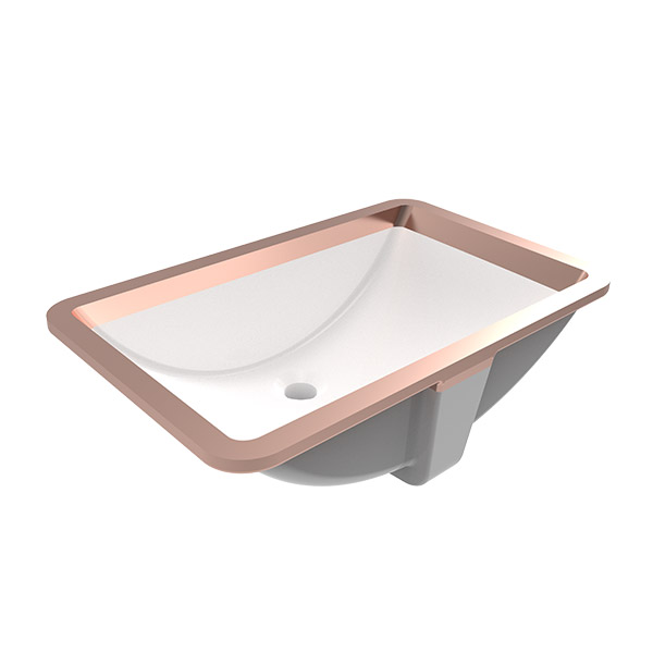 TEZGAH ALTI LAVABO TAŞMA KANALLI ROSE GOLD DEKORLU